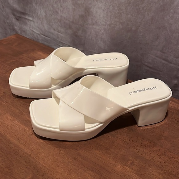 Jeffrey Campbell jelly platform ankle slide sandals size 10 - Picture 2 of 7